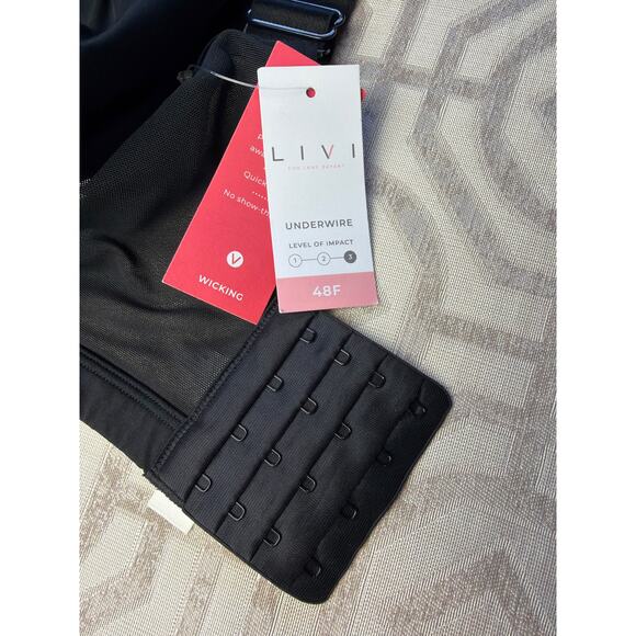 LIVI High-Impact Wicking Underwire Sports Bra Black Size 48F Lane Bryant - Picture 6 of 6